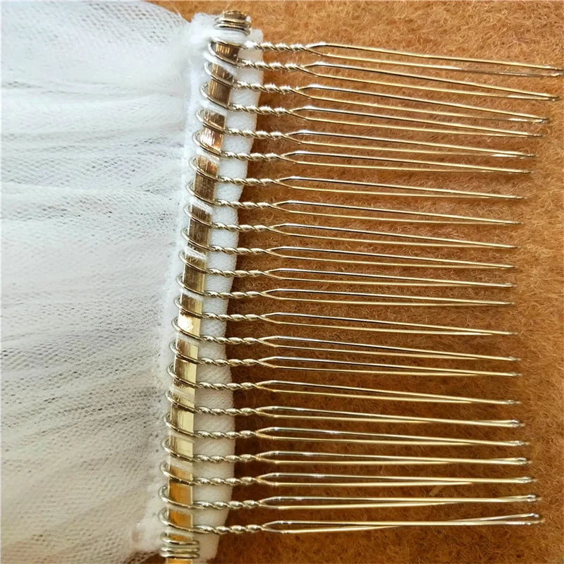 High Quality、Lace Edge 2T Wedding Veil with Comb Luxury 2 Layers Bridal Veil