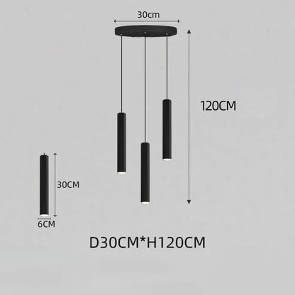 Modern LED Staircase Ceiling Chandelier Black Nordic Simple Indoor Lighting Fixture New Creative Design Island Long Hanging Lamp