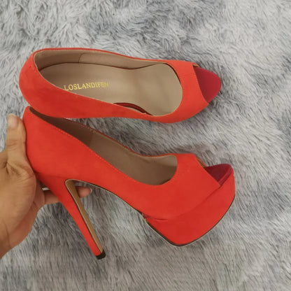 Women Platform Sandals Stilettos Sexy Stripper Pole Dance High Heels Pumps Peep Toe Ladies Nighclub Party Black Wedding Shoes