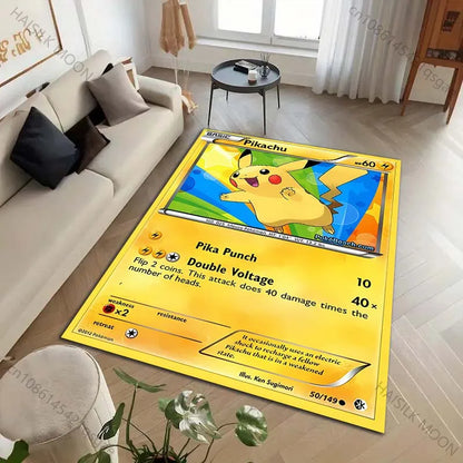 1PC Pokémon Card Charizard Squirtle Print Carpet for Living Room Bedroom Kid's Room Home Decor Area Rug Sofa Cloakroom Mat