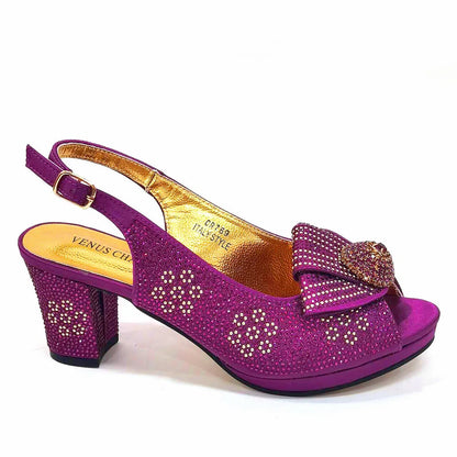Mature Sweet Spot Good Arrival Peach Color Square Heels Peep Toe Shoes Matching Bag Set For Nigerian Women Wedding Party Pump