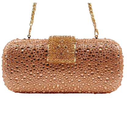XIYUAN Women Green Crystal Evening Clutch Bag Glittering Purple Rhinestone Handbag Wedding Party Purse Full-diamond Bridal Bags