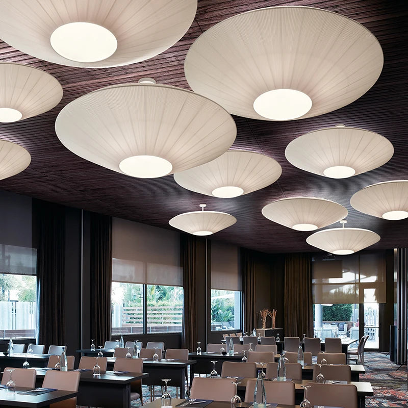 Wabi-sabi Minimalist LED Ceiling Chandeliers Lamps Flush Mount Fabric Pendant Lights Home Decoration Dinning Living Room Bedroom