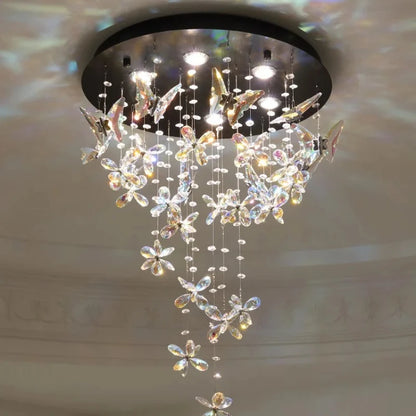 Vintage Crystal Ceiling Pendant Shining Creative LED Hanging Lamp Living Room Restaurant Chandelier Mood Light Indoor Lights
