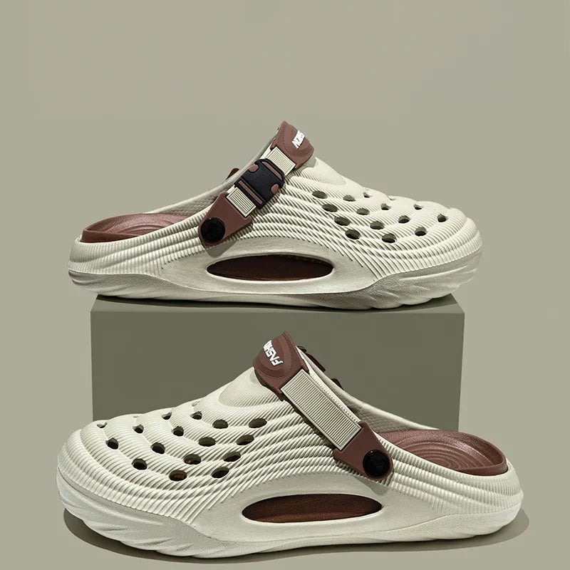 Fashion 2026 Mix Color Men's Comfortable Thick Platform Clogs Summer Beach Outside Couple Slippers Soft Sole EVA Sandals Slides