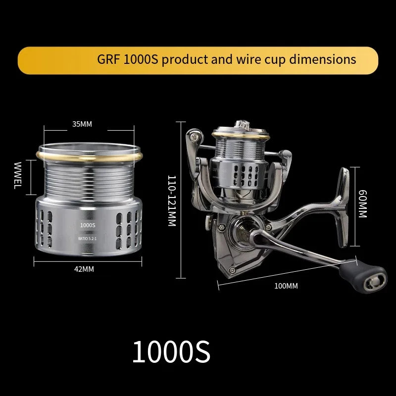 2026 New Spinning Fishing Reel All Metal 5.2:1 Speed ratio Max Drag 15KG Left/Right Interchangeable Suitable Any Body of Water