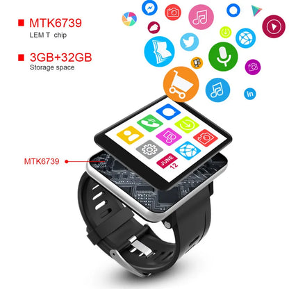DM100 4G Android Sports Smart Watch 2.86 Inch IPS Screen 3G RAM 32G ROM BT4.0 5MP Camera 2700mAh Battery NFC GPS WiFi Smartwatch