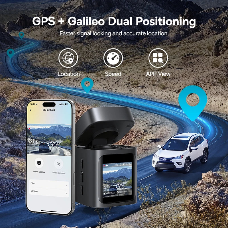 Baseus 3K Dash Cam VD1 Front and Rear Cam HD Built-in GPS Galileo Supercapacitor Car DVR Car Camera Recorder Support 24H Parking