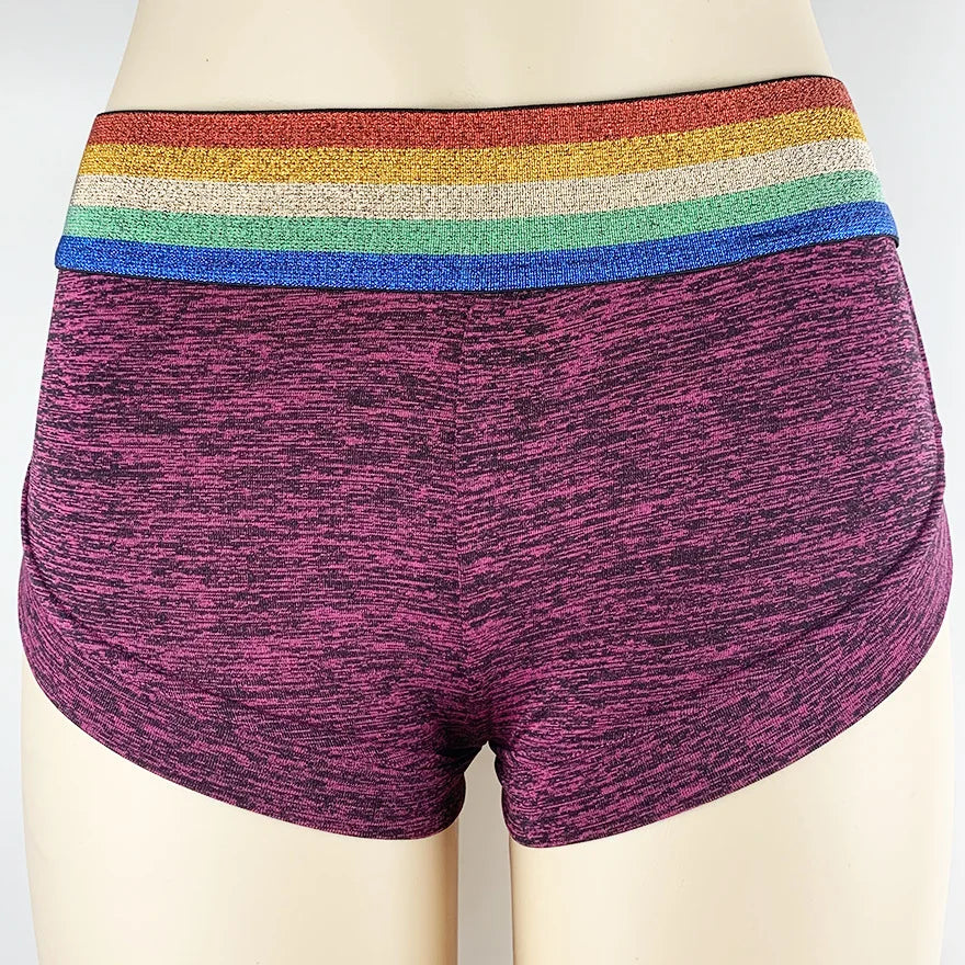 Fashionable Printed Shorts, High Waisted and Hip Lifting Sports and Fitness Running Three Quarter Pants