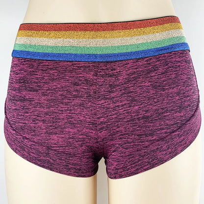 Fashionable Printed Shorts, High Waisted and Hip Lifting Sports and Fitness Running Three Quarter Pants