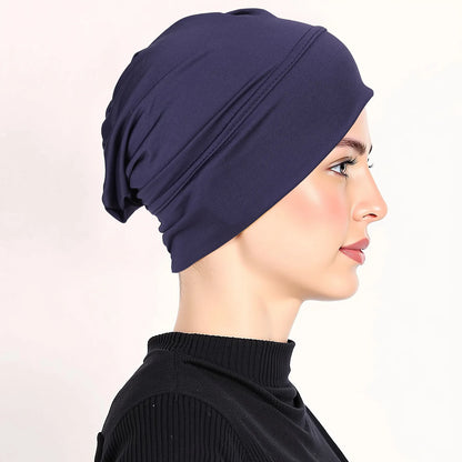 Soft Modal Inner Hijab Cap Muslim Stretch Turban Cap Islamic Underscarf Bonnet Hat Female Headband Tube Cap Turbante