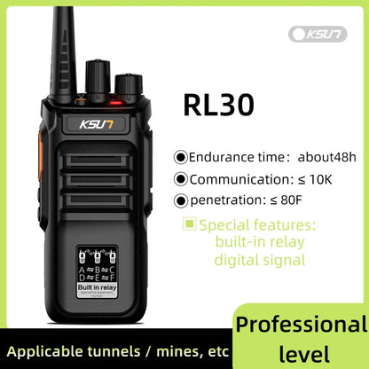 2 Pieces Repeater Walkie Talkie Long Range KSUT RL30 Professional Wireless Communication Radios For Tunnel Cellar Talkie Walkie