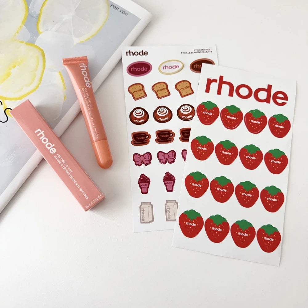 Rhode Summer Lip Moisturizer Lip Balm Smoothing Lipstick Lines Lasting Nourishing Women Makeup Daily Gloss Care with Stickers
