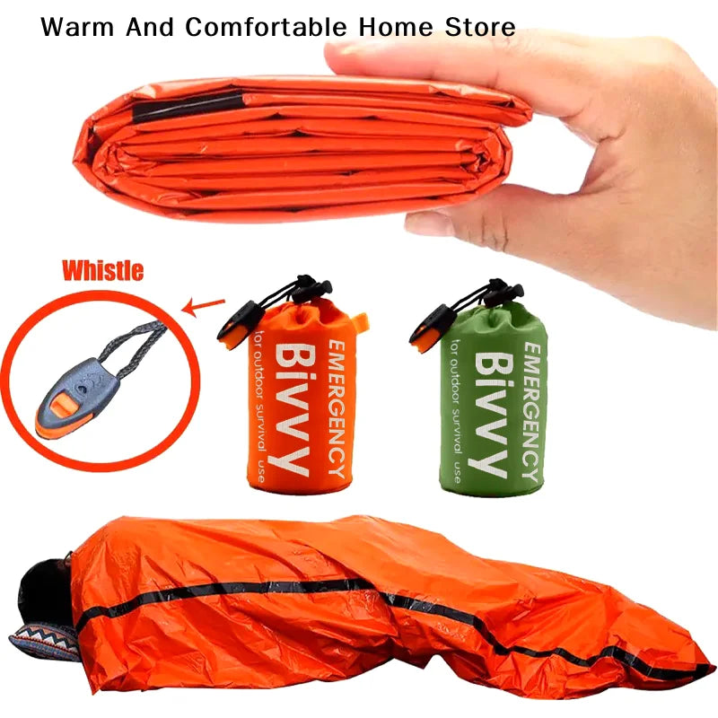 Emergency Sleeping Bag Ultra Waterproof Mylar Thermal Blankets Lightweight Survival Sleeping Bag Keep Warm for Camping Hiking