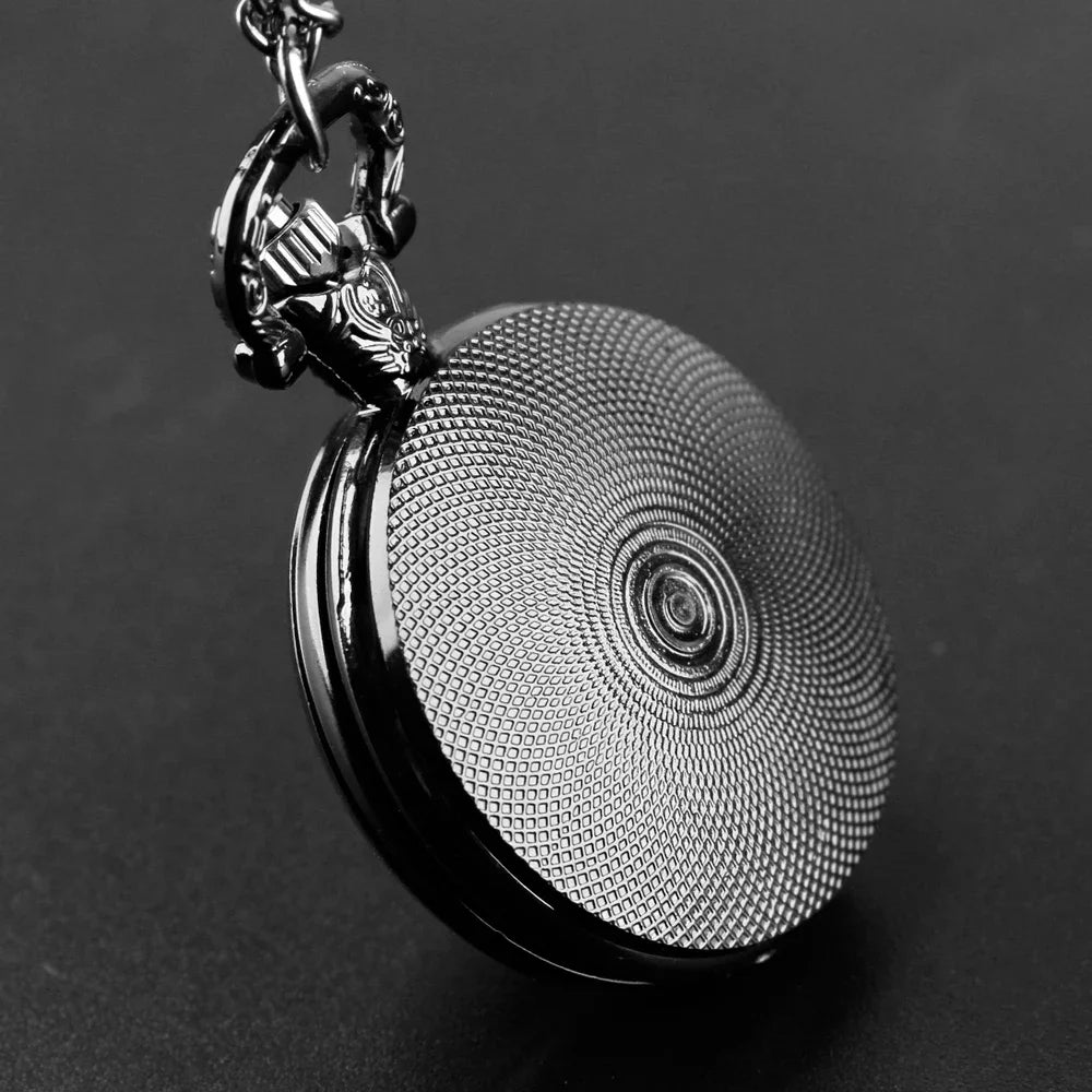 Vintage Sun and Moon Pendant Glass Dome Pocket Watch Souvenir Chain Clock Arabic Numerals with Personality Gift for Women Men