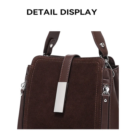 NEW Winter Women's Vintage Natural suede Leather Shoulder Bags Ladies Luxury Designer Cowhide Handbags Female Crossbody Bag