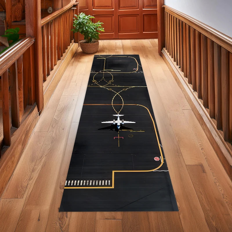 1PC Long Strip Carpet Fashionable Popular Airplane Corridor Entran Decorat Door Mat Airport Runway Home Bedroom Decoration  Rugs