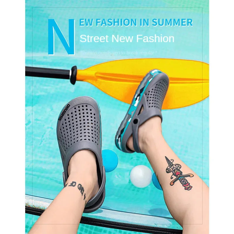2025 Summer Outdoor Beach Casual Sandals, Lightweight and Breathable Household Shoes, Anti Slip and Breathable Fishing Slippers