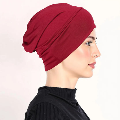 Soft Modal Inner Hijab Cap Muslim Stretch Turban Cap Islamic Underscarf Bonnet Hat Female Headband Tube Cap Turbante
