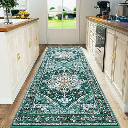 VIKAMA Boho Persian Flannel Carpet Kitchen Floor Mat Hallway Rug Sofa Cushion Bedside Rug Carpet For Live Room Long Rug Home