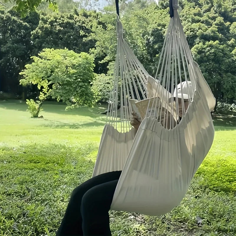 1pc Hanging Hammock Chair with Storage Bag for Outdoor Patio, Balcony, Porch, Indoor Bedroom, Comfortable Swing Seat