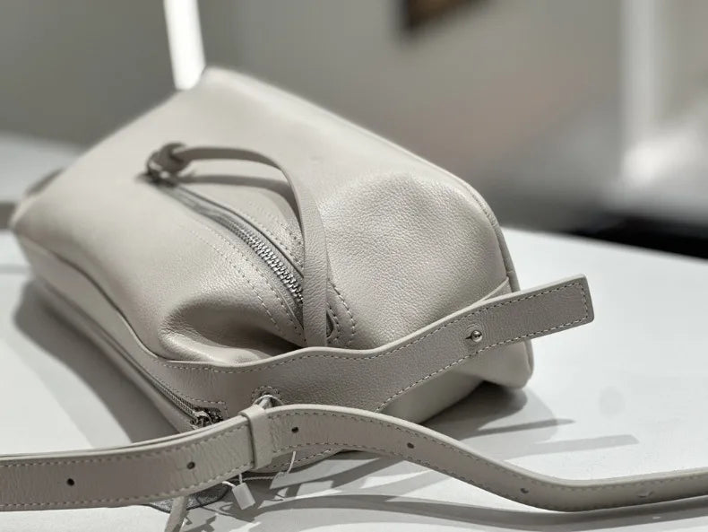 High Quality 2025 Luxury Cowhide Real Leather Crossbody Bowling Bag for Women - Ideal Commuter Bag & Ladies Gift