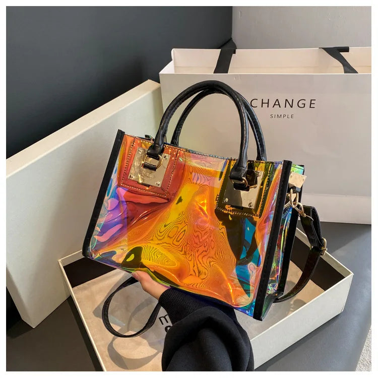 Fashionable Plastic Dazzling Colors Casual Crossbody Bags for Women Ladies Luxury Designer Tote Handbags Travel Shoulder Bag Sac