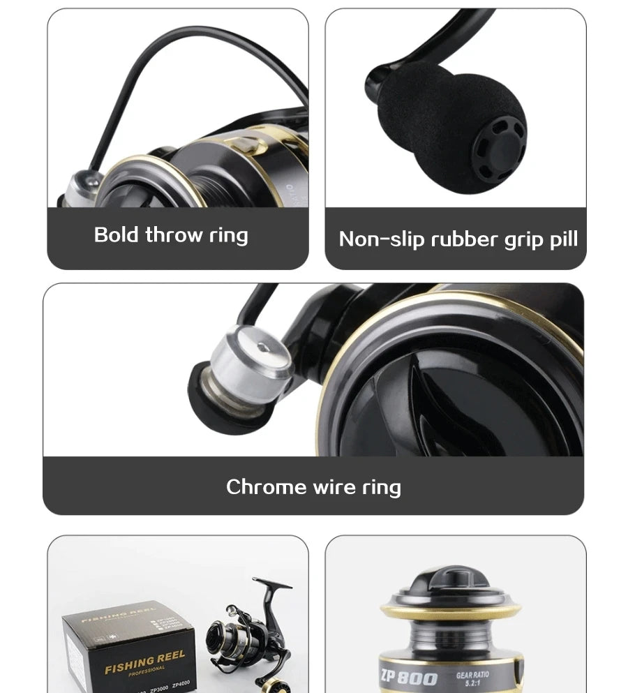 Mini Reel 500/800 Series EVA Grip Ultra Lightweight Fishing Reel 12+1BB High Speed Gear Ratio 5.2:1 Metal Mini Spinning Reel