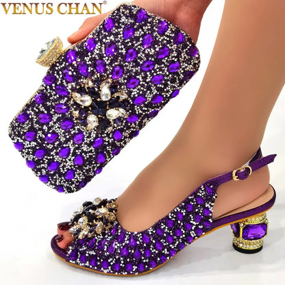New Silver Color Nigerian Women's Shoes and Bags Party  African Fashion Shoes and Bags Wedding Shoes and Bags