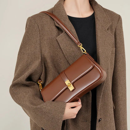 YANATARI Underarm Cowhide Genuine Leather Handbags Women Vintage Shoulder Bag Female Crossbody Bags Luxury High Quality 2025