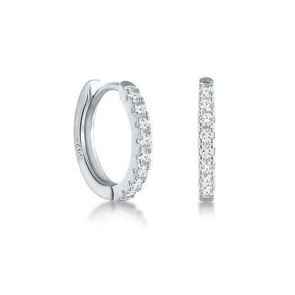 925 Sterling Silver Rhinestone Crystal Hoop Earrings for Women Girls Newest Luxury Romantic Earrings Fashion Jewelry Gifts