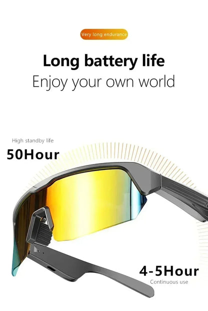Smart Glasses Wireless Bluetooth 5.3 Sunglasses Built-in Microphone Speaker Touch&Voice Assistant Compatible Glass for Men Women