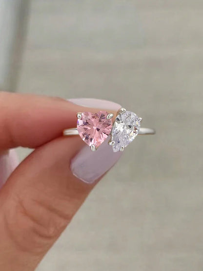 925 Sterling Silver Simplicity Classic Zircon Water Drop Ring For Women Engagement Wedding Luxury High Quality Fine Jewelry