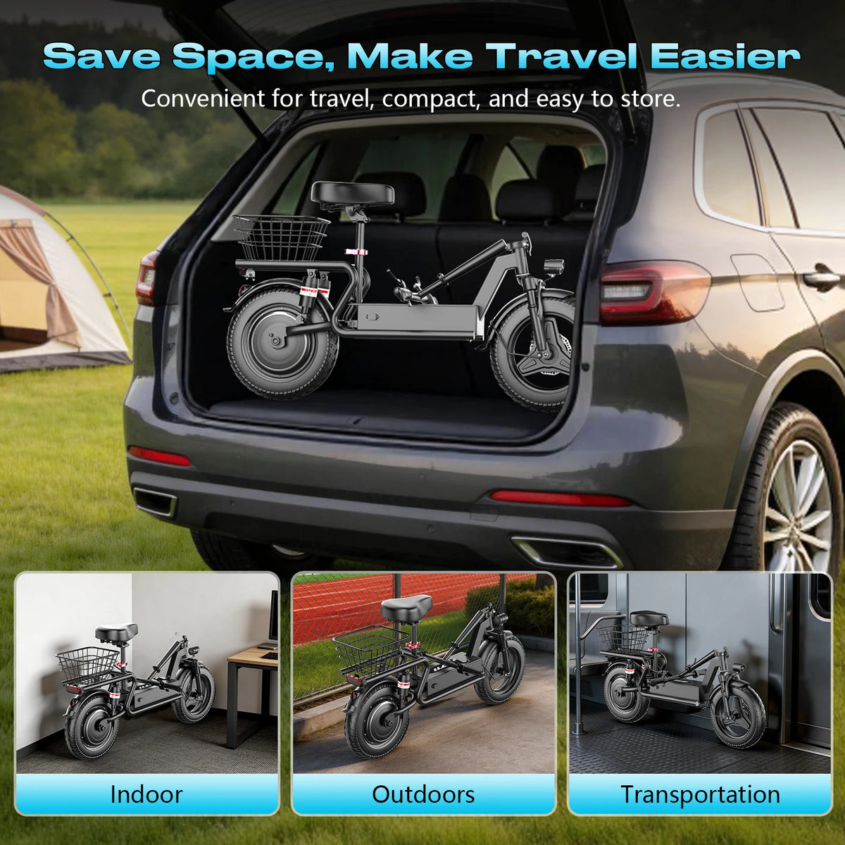 ASKGO Adult Foldable Electric Scooter with Seat, 1000W Peak Motor, Up to 25MPH, 35-Mile Long Range, 48V 15Ah Battery, 14" Tires, Dual Suspension, Commuting E-Scooter Equipped with Rear Basket
