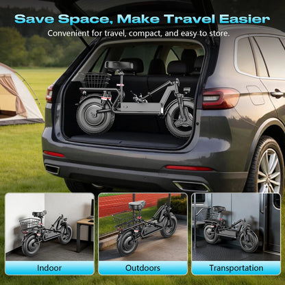 ASKGO Adult Foldable Electric Scooter with Seat, 1000W Peak Motor, Up to 25MPH, 35-Mile Long Range, 48V 15Ah Battery, 14" Tires, Dual Suspension, Commuting E-Scooter Equipped with Rear Basket