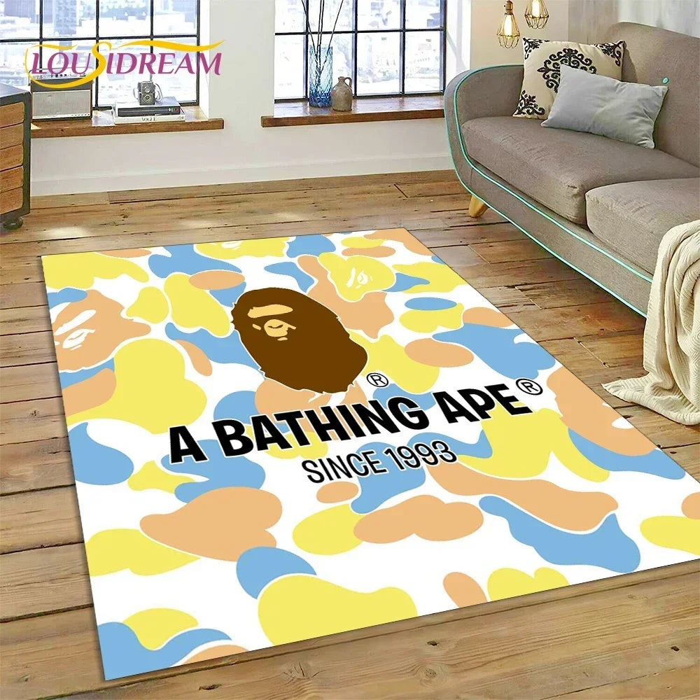 3D Printing B-BAPE Fashion Carpet Rug for Bedroom Living Room Home Sofa Decoration,Children Game Large Decor Floor Mat Gift