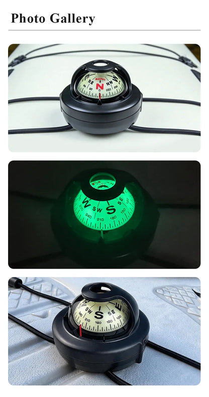 KANPAS Kayak Compass, Luminous Marine Compass for Boat Canoe SUP Jet Ski, Battery-Free Night Reading Navigation Compass V-55K