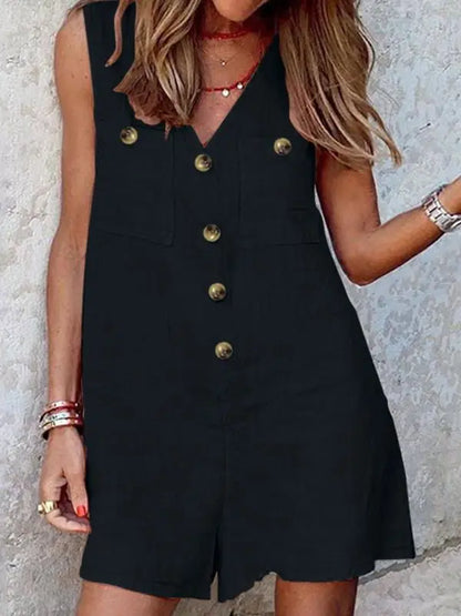 Stylish Women V Neck Sleeveless Rompers 2023 ZANZEA Summer Jumpsuits Short Playsuits Casual Solid Loose Beach Overalls Oversized