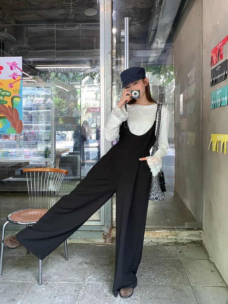 Kiesza lyte Fashion street 2024 High Waist Long Jumpsuit for Women Casual  Elegant Herben Wide leg pants Rompers Office Lady