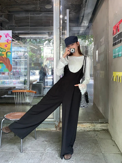 Kiesza lyte Fashion street 2024 High Waist Long Jumpsuit for Women Casual  Elegant Herben Wide leg pants Rompers Office Lady