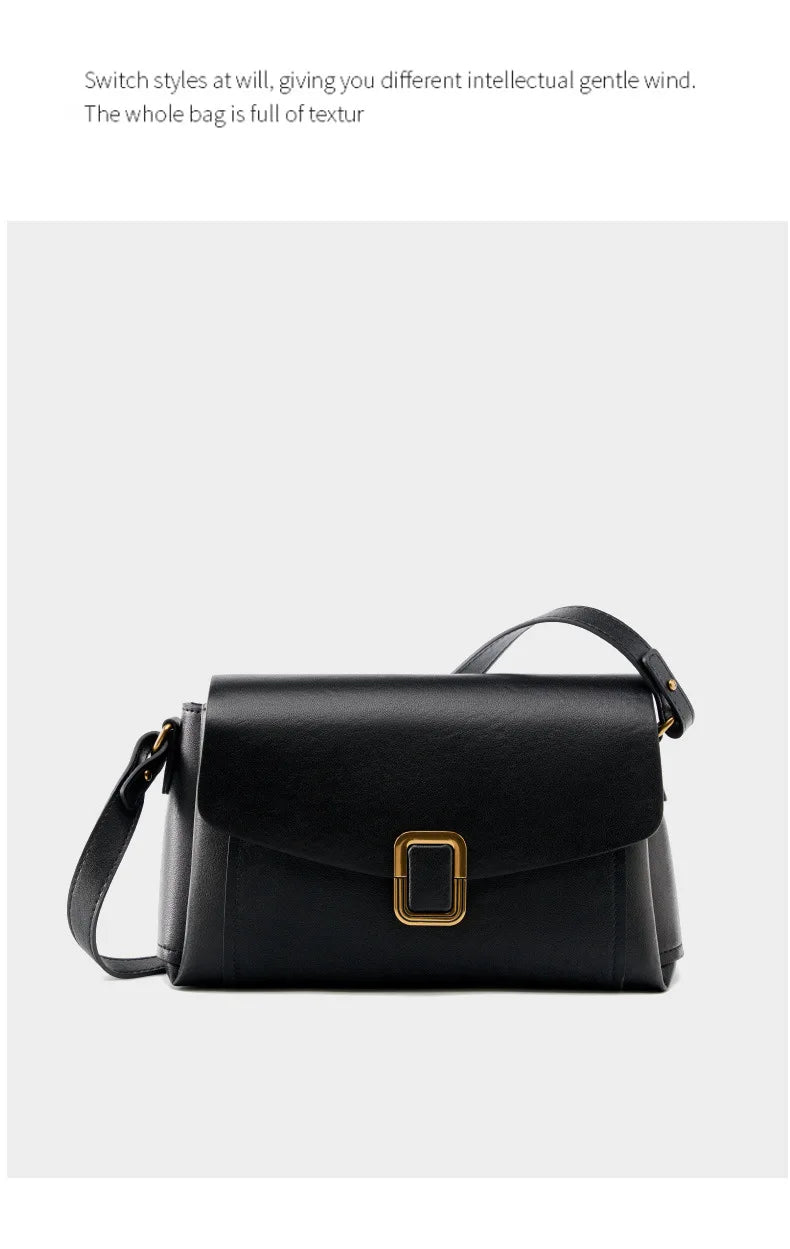 Women's Genuine Grade Cow  Leather Shoulder Crossbody Purse Bag Luxury Designer Ladies Underarm Bag Female Small Square Bag New