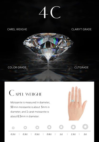 ATTAGEMS 1.0ct Round Engagement Ring 18K Yellow Gold Plated 925 Sterling Silver Diamond Moissanite Rings For Women Fine Jewelry