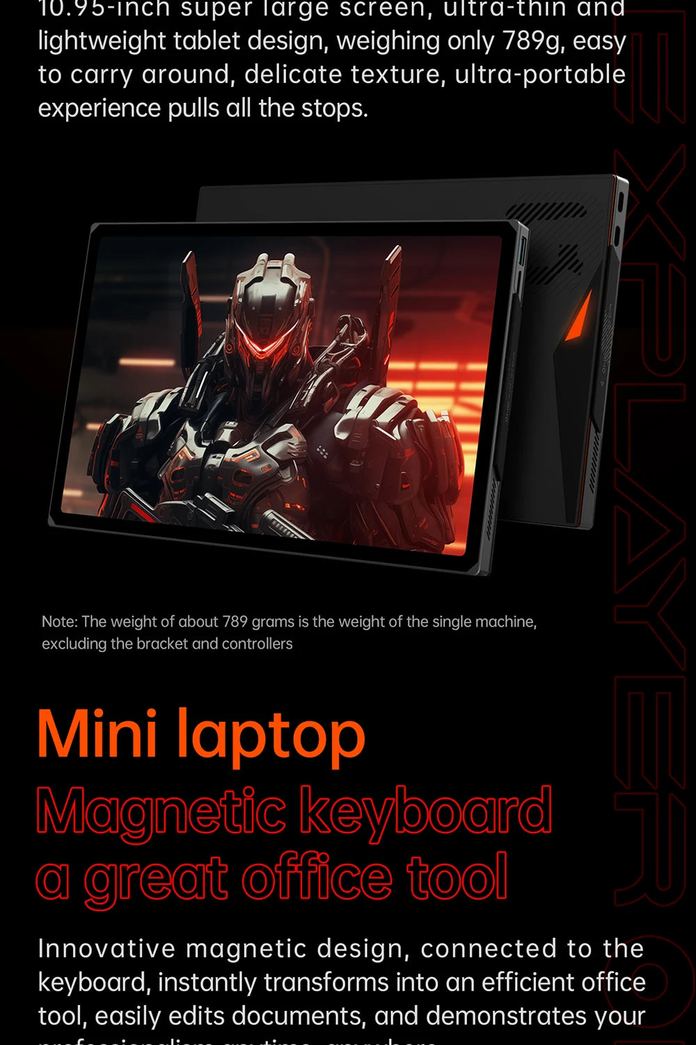 OneXPlayer X1 Pro 3In1 Handheld Console Mini Laptop Tablet A1470-32+2TB LPDDR5 2TB 10.95'120Hz Touch Win11 AI Camera HDMI Output