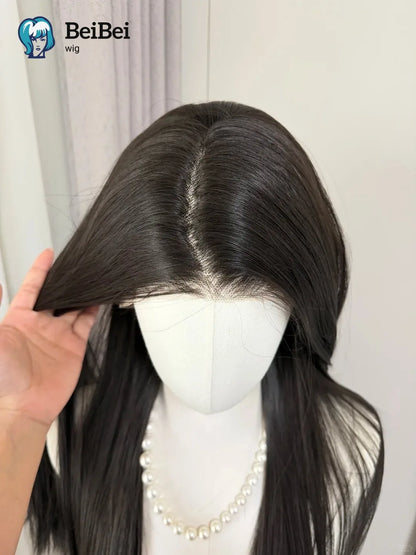 13x6 Lace Front Wig for Women 26inch Straight Lace Front Wig Nature Black Cosplay Synthetic Wigs Peruca Wigs for Party Daily Use