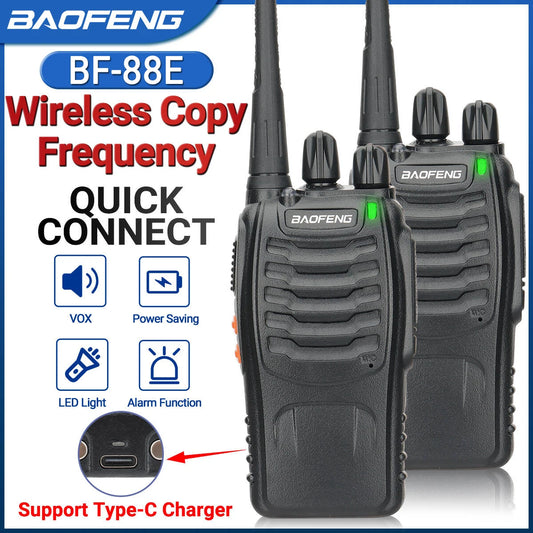 Baofeng BF-88E Walkie Talkie Wireless Copy Frequency Long Range UHF 400-470MHz Portable Ham Two Way Radio for Hunting
