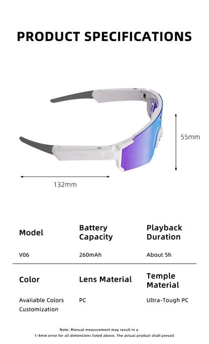 Outdoors Cycling AI Smart Glasses with Camera 1200P Video Recording Anti-Shake Shooting AI  Voice Translation Windproof Goggles