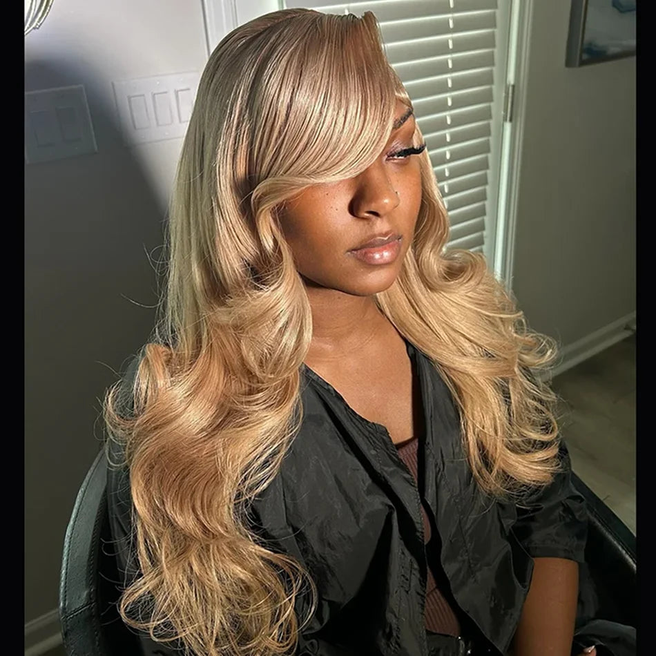 Silkwave #27 Honey Blonde 13x6 HD Body Wave Human Hair Wig Transparent Lace Front 13x4 Lace Frontal Wigs Colored Wigs 36 Inch