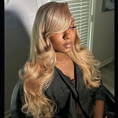 Silkwave #27 Honey Blonde 13x6 HD Body Wave Human Hair Wig Transparent Lace Front 13x4 Lace Frontal Wigs Colored Wigs 36 Inch