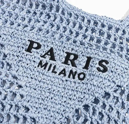 2024 Luxury Design Women Plaited Raffia Straw Bag Large Capacity Casual Tote Handbag Hollow Summer Beach Vacation Shoulder Bag