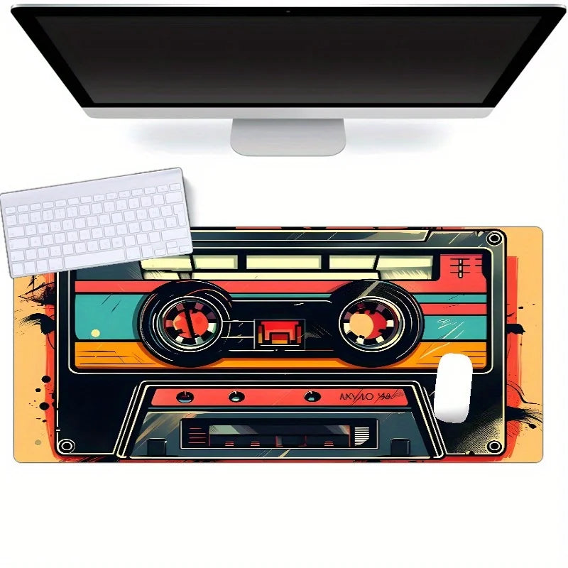 Music Cassette Tape Design Mouse Pad Desk mat High quality material gaming mat Natural rubber base suitable for office and game